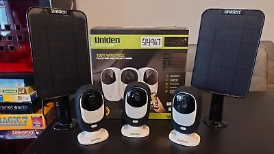 3 X Uniden App Cam - Full Hd 1080p Wireless Security Camera + 2 X Solar Panel • $329