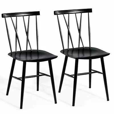 Set Of 2 Dining Side Chairs Tolix Chairs Armless Cross Back Kitchen Bistro Cafe • $119.99