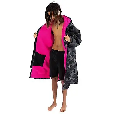 Dryrobe Advance Long Sleeve Black Camo Pink - M • £195.50