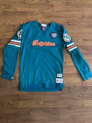 Mitchell & Ness NFL Team Long Sleeve Miami Dolphins T-Shirt Youth Kids Large EUC • $31.99