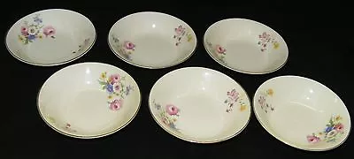 Mt./ Mount Clemens Pottery Co. Set Of 6 Cereal Bowls Floral Design W/ Gold Trim • $30