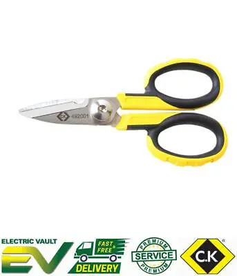 CK Tools Heavy Duty Electricians Scissors 140mm - Soft Cable Tape & Ties 492001 • £20.95