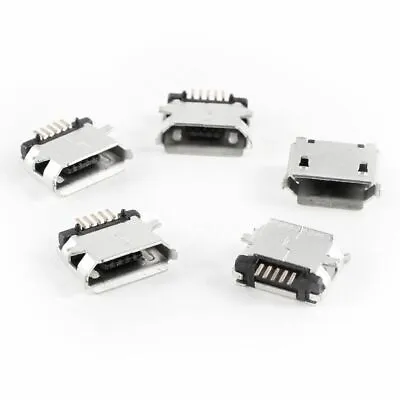 5 Pcs Micro USB Type B Female Socket 180 Degree SMD SMT Jack Solder • £2.25