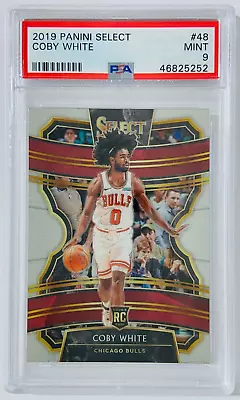 2019-20 Bulls Coby White - Panini Select Competition RC Rookie Card #48 [PSA 9] • £42.83