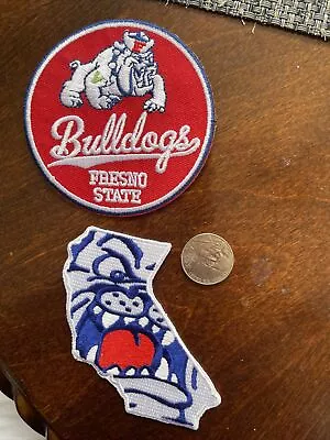 (2) FSU Fresno State Bulldogs Vintage RARE Embroidered Iron Patches Patch Lot 3” • $10.99