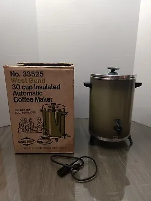 West Bend Vintage 30 Cup Automatic Coffee Maker With Box Great Condition #33525 • $19.95