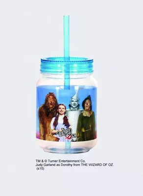 The Wizard Of Oz 12 Ounce Mini Mason Jar With Straw NEW UNUSED BOXED • $7.99