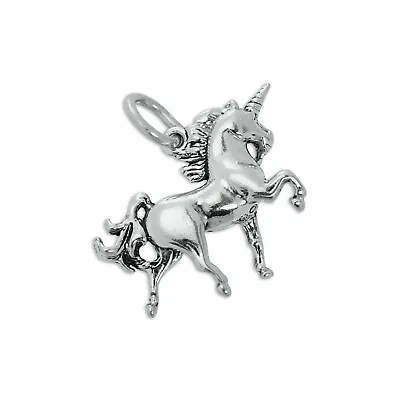 TheCharmWorks 925 Sterling Silver 3D Unicorn Charm • £20