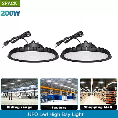 2 Pack 200W UFO Led High Bay Light Commercial Gym Factory Warehouse Garage Light • $48.99