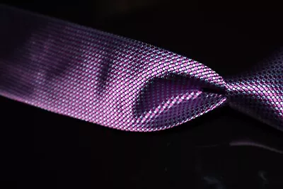 NWOT Morigi Milano Italy Thick Heavy Woven Silk Purple Pink Blue Spot 7 Fold Tie • $15.50