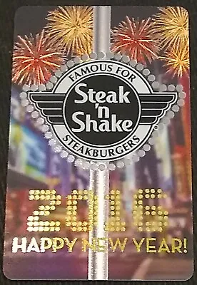 NEW Unused STEAK N SHAKE Happy New Year 2016 Fireworks GIFT CARD No Cash Value • $1.99