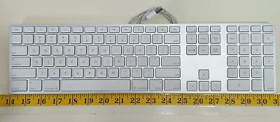 Apple Keyboard A1243 Wired USB Full Size White Slim Tested  • $15