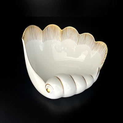 $69.96 • Buy Vintage Mod Retro 50s 60s Vista Alegre VA Portugal SIGNED White & Gold Porcelain