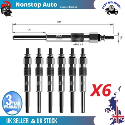 £16.99 • Buy 6X Glow Plugs For AUDI A1 A3 A4 A5 A6 A7 A8 Q2 Q3 Q5 Q7 TT 059963319F