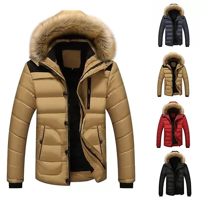 Men Overcoat Clothes Ski Indoor Jacket Office Outdoor Parka Plush Velvet • $45.67