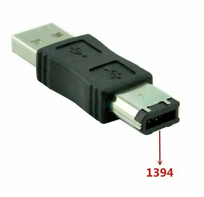 Firewire IEEE 1394 6 Pin Male To USB 2.0 A Male Adaptor Convertor Connector • £3.95