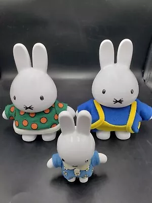 3 Mercis Miffy Plastic Figure With Fabric Aprons And Clothes • $14.62