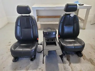 2008-2013 Gm 1500/2500/3500 Black Leather Front Seats W/console; Heat; See Pics • $1480.50
