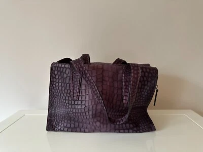 £149 • Buy Max Mara - Snake Print Leather Handbag In Purple - Sold From UK