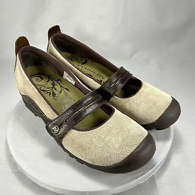 Merrell Plaza Bandeau Dark Taupe Mary Jane Suede Leather Comfort Shoe Sz 6.5 EUC • $29.99