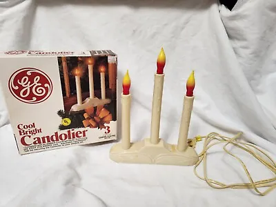 Vintage GE 3 Light Candolier Electric Window Christmas Candles Candlabra • $20.99