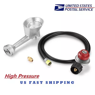 Propane Burner 4FT 20PSI Adjustable Propane Regulator With Hose Brass Fittings • $30.99