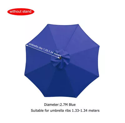 2m 2.7m 3m Replacement Fabric Garden Parasol Canopy Cover For 6/8 Arm Umbrella~ • £20.34