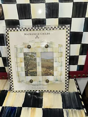 Mackenzie Childs Parchment Check Double Rocker  Switch Wall Plate Cover New • $44.50