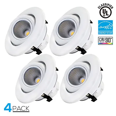 $69.99 • Buy 10W 4 Inch Dimmable Eyeball LED Recessed Ceiling Downlight Fixture Gimbal Lights