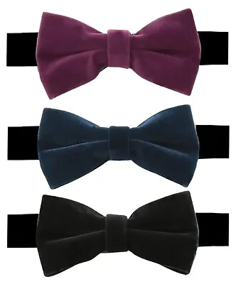 Boys Kids Mens Velvet Dickie Bow Neck Tie Pocket Square Hanky 2 Piece Formal Set • £9.99