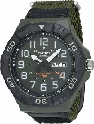 Casio MRW210HB-3BV Oversized Dial Green Nylon Band Day/Date 100 Meter WR • $32.50