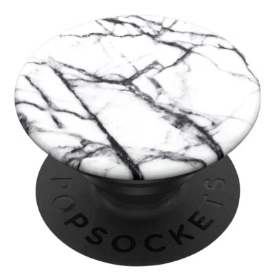 $14 • Buy Pop Sockets Dove White Marble Grip Universal Swappable Holder W/ Base For Phones