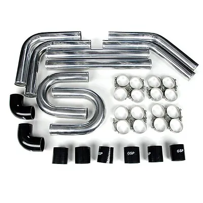 Rev9 2.5  Universal Aluminum Intercooler Turbo Piping Pipe Kit+ Silicone+clamp  • $126