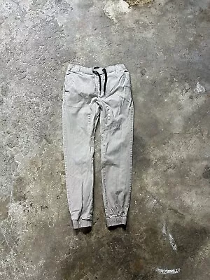 Zanerobe Mens Jogger Pants Khaki Size 32 Elastic Pull On Drawstring • $15.99