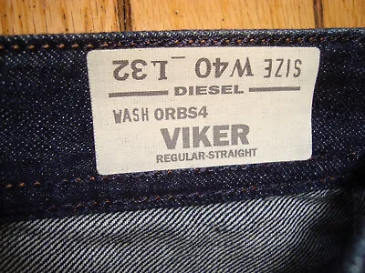 Diesel Viker Regular Straight Wash Orbs4 Jeans Men's 40 X 32 Hardly Worn! • $79.99