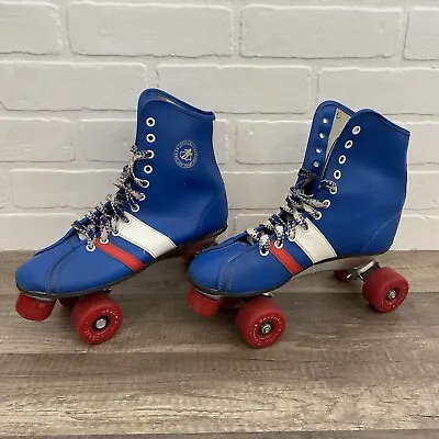 Vintage Official Roller Derby Skates Blue Urethane Wheels Size 6 • $32.99