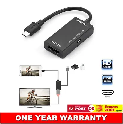 Micro USB 5-pin MHL To HDTV HDMI AV Adapter For Samsung Galaxy Note2 Note3 Note4 • $9.46