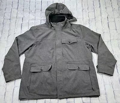 LL Bean Primaloft 3 In 1 Tek Parka Jacket Gray Hooded Full Zip MENS SIZE XXL 2XL • $69.98