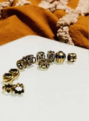 $550 • Buy Pandora Like Gold Charms Real Gold Real Diamonds Real Sapphires