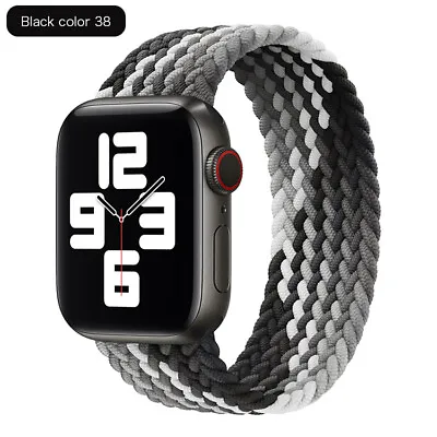 £3.95 • Buy Braided Solo Loop For Apple Watch Series 8 7 6 SE 5 4 IWatch Band Strap 41/45mm