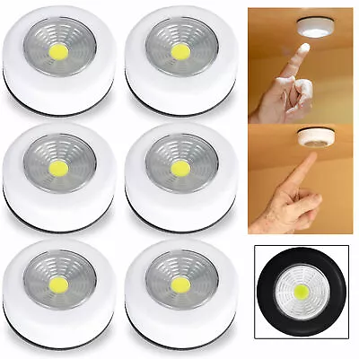 6 X COB LED Wall Light Tap Lamp Push Stick On Wireless Cordless Battery Operated • $17.44