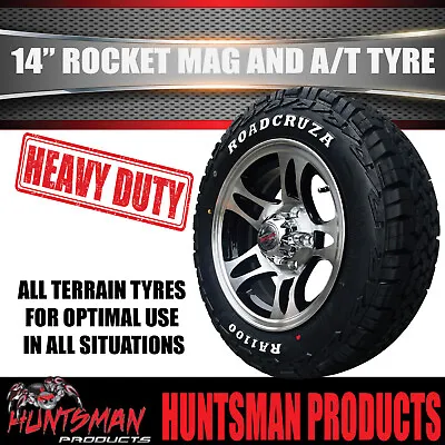 14x6 & 175/70R14 LT RA1100 HQ Holden Rocket Trailer Caravan Mag Wheel Rim & Tyre • $210