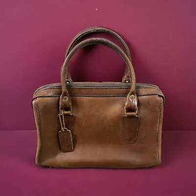 VTG 80s Coach Soft Brown Leather Doctor Satchel 0242-946 Made In United States • $159.97
