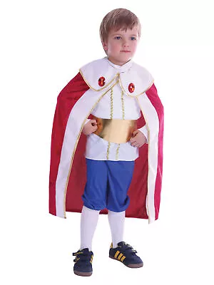 Boys King Costume Royal Fairytale Nativity Play Regal Kids Book Week Fancy Dress • £12.38