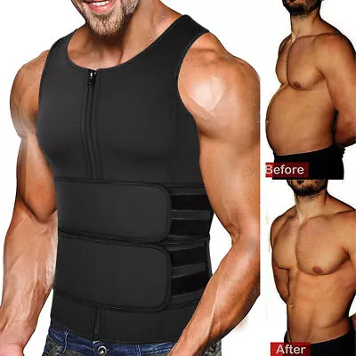 Fajas Sauna Reductoras Abdomen De Para Hombres Chaleco Perdida Peso Quemar Grasa • $14.12