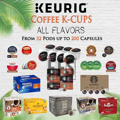 Keurig Coffee Kcups K Cups Lot 32/42/50/72/100/200 Pods Light Medium Dark Roast • $43.85