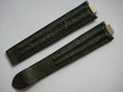 GENUINE CARTIER MUST 21 WATCH STRAP BAND 16.6 X 14 Mm GREEN OSTRICH SKIN LEATHER • $150