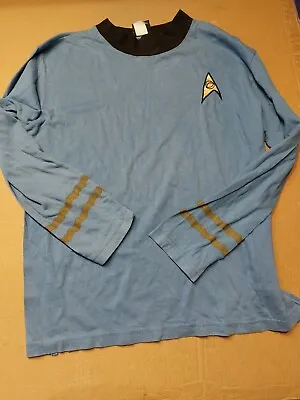 Star Trek Experience Las Vegas Men's TOS Blue Spock Costume Uniform Cotton Shirt • $149.99