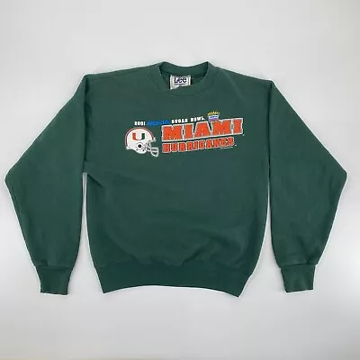 Vintage Miami Hurricanes Sweater Boys Large Green UM Football Sweatshirt Kids • $3.99