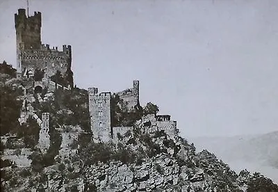 Stahleck Castle Bacharach Germany Vintage Magic Lantern Glass Photo Slide • $6